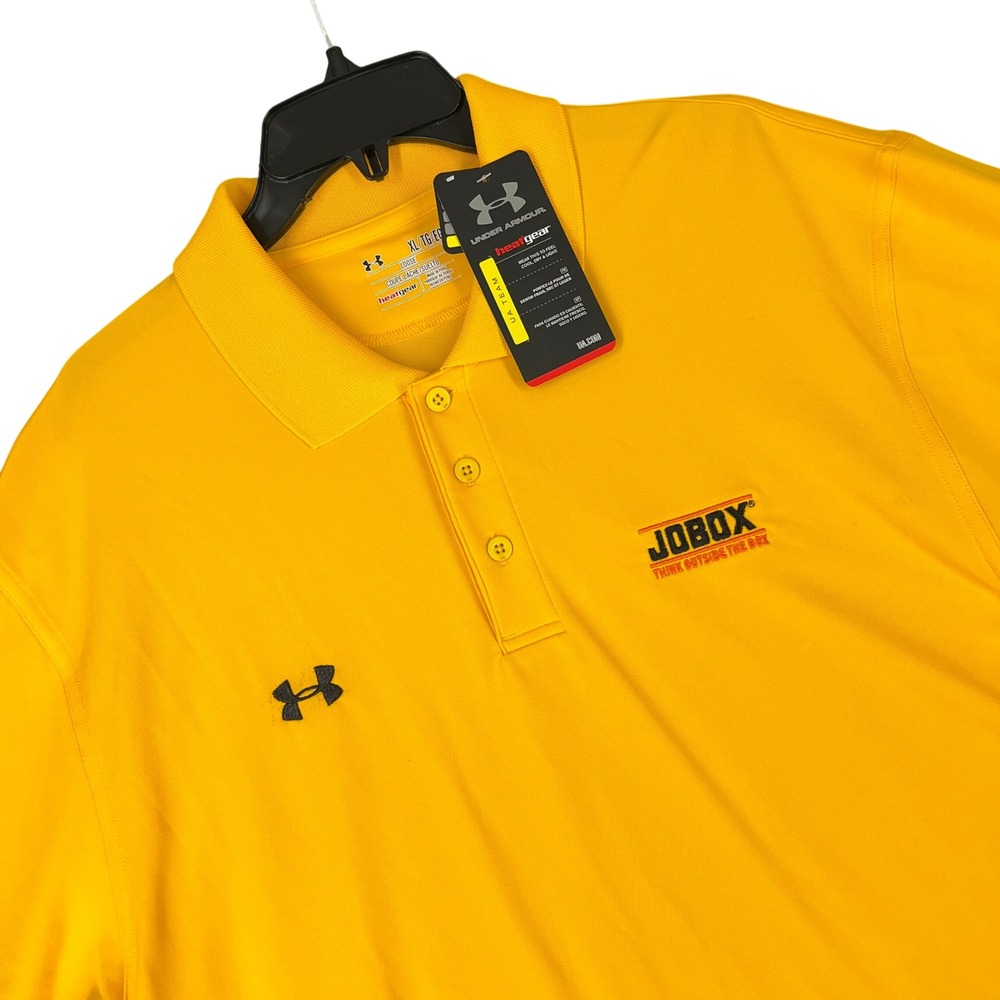 Under Armour Performance Golf Polo Shirt Men XL JOBOX HeatGear Loose Fit UA Team